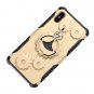 For iPhone X Black Gearwheel TPU + PC Case with Rotatable Holder & Armband