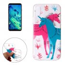 For iPhone X Red and Blue Unicorn Pattern TPU Protective Case