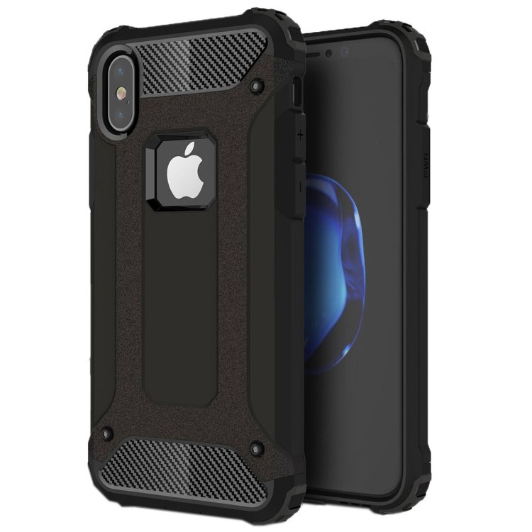 For iPhone X Magic Armor TPU + PC Combination Case - Black