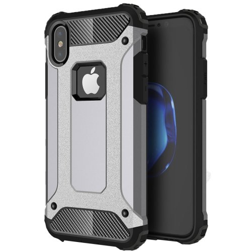 For iPhone X Magic Armor TPU + PC Combination Case - Grey