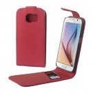 For Samsung Galaxy S6 / G920 Red Vertical Flip Magnetic Button Leather Case