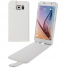 For Samsung Galaxy S6 / G920 White Vertical Flip Magnetic Snap Leather Case