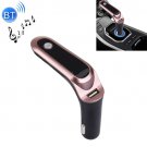 CARS7 Bluetooth Rose Gold Car Charger with Digital Display for Mobile Phone
