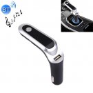 CARS7 Bluetooth Silver Car Charger with Digital Display for Mobile Phone