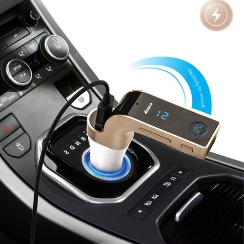 Gold Multifunctional Bluetooth Car Charger with Car Full Frequency FM Transmitter