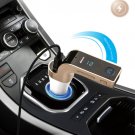 Gold Multifunctional Bluetooth Car Charger with Car Full Frequency FM Transmitter