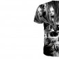 Casual Tee 3D Print Black Skull Funny T Shirt