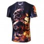 Fashion Mens Fire Skull 3D Printing Tees Shirt Short Sleeve Blouse Tops