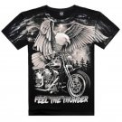 Eagle Scooter Printed Pure Cotton Round Collar Men's Short-sleeved T Shirt