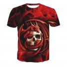 Fashion Short Sleeve Cool 3d Dragon Skull 2 Sides Printed T-shirt