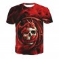 Fashion Short Sleeve Cool 3d Dragon Skull 2 Sides Printed T-shirt