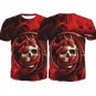 Fashion Short Sleeve Cool 3d Dragon Skull 2 Sides Printed T-shirt