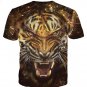 Tiger 3D 2 Sides Printing Tees Shirt Short Sleeve T-Shirt
