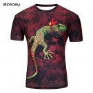 3D 2 Sides Printed Lizard T Shirt Summer Round Collar Sport Tops
