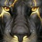 Men's Fashion Black Lion Digital Print Short Sleeved T-shirt