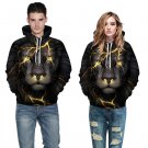 Lion Digital 2 Sides Printing Unisex Models Long Sleeve Hooded Sweater