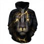 Lion Digital 2 Sides Printing Unisex Models Long Sleeve Hooded Sweater