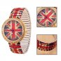 Fashion Diamond Wristwatch Flexible UK Flag Quartz Watch