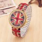 Fashion Diamond Wristwatch Flexible UK Flag Quartz Watch