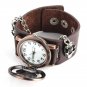 Copper Skull Leather Watch men fashion punk sports Quartz Wrist Watch - 2 colors