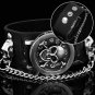 Copper Skull Leather Watch men fashion punk sports Quartz Wrist Watch - 2 colors