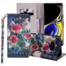 For Galaxy Note 9 Rose Flower Horizontal Flip Leather Case with Holder, Card Slots & Wallet