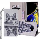 For Galaxy Note 9 Cat In The Mirror Horizontal Flip Leather Case with Holder, Card Slots & Wallet