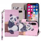For iPhone X/XS Panda Horizontal Flip Leather Case with Holder, Card Slots & Wallet
