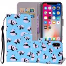 For iPhone X/XS Panda Horizontal Flip Leather Case with Holder, Card Slots & Wallet