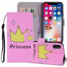 For iPhone X/XS Crown Horizontal Flip Leather Case with Holder, Card Slots & Wallet