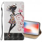 For iPhone X/XS 3D Relief Fairy Horizontal Flip Leather Case with Holder, Card Slots & Wallet