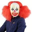 Halloween Festival Party Latex Red Big Scorpion Clown Frightened Mask Headgear, with Hair