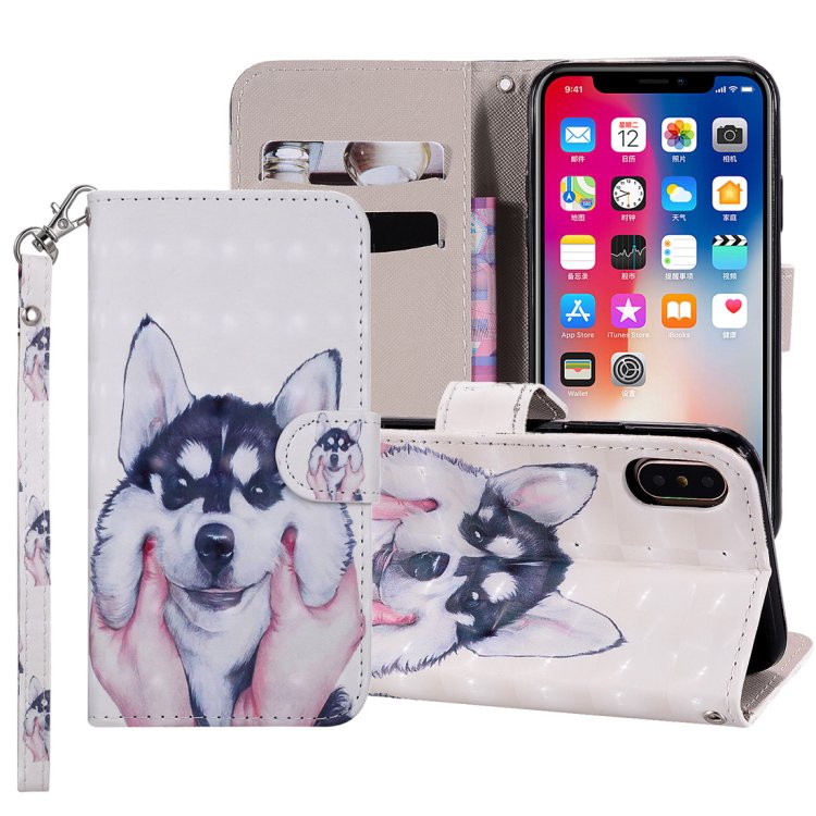 For iPhone XR Husky Horizontal Flip Leather Case with Holder, Card Slots & Wallet