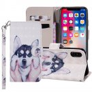 For iPhone XR Husky Horizontal Flip Leather Case with Holder, Card Slots & Wallet