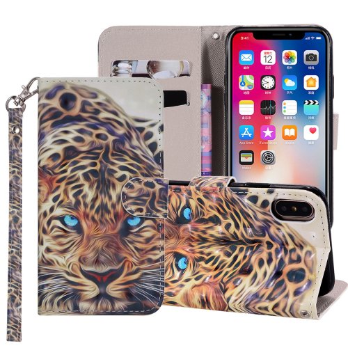 For iPhone XR Leopard Horizontal Flip Leather Case with Holder, Card Slots & Wallet