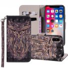 For iPhone XR Owl Horizontal Flip Leather Case with Holder, Card Slots & Wallet