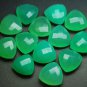 3 Matched Pairs Chrysoprase Chalcedony Faceted Trillion Shaped Beads Size 14 MM