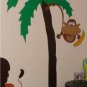 XL 6 foot tall Palm Tree with Monkey and 1 banana Mural Decal