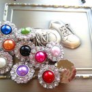 25mm pearl rhinestone buttons for craft, hair bow center, sewing projects