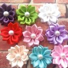 10 mixed 1.5" mini satin flowers craft sewing wedding headband hair bow
