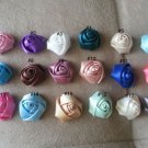Set of 10 - 1.5" satin rosette applique flower for hair bow headband