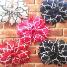 Set of 2 handmade pinwheel Hair Bow pig tails pink black red white navy blue