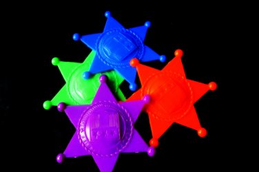Sheriff Police - 4 Plastic Toy Badges - Party Favors Pinata