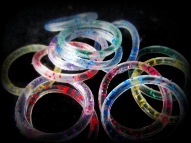 Glitter Rings - 12  Rings -  Kids Party Favors Pinata