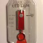 Super Slim rectangular LED flashlight with metallic silver trim keychain