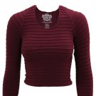 Sugarlips Cherry Seamless Ribbed 3/4 Sleeve Crop Top