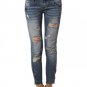 All Over Distressed Slashed Ankle Jean In High Quality Fabric