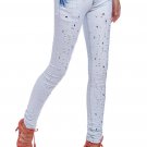 Large Crystal Embellished Skinny Jeans