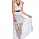 Medium White Crochet Maxi Skirt