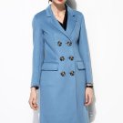 Medium Italian Cashmere Double Bottom Coat in Blue